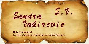 Sandra Vakirević vizit kartica